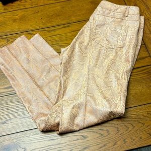 New no tags Christin Michaels faux snakeskin pants, size 8